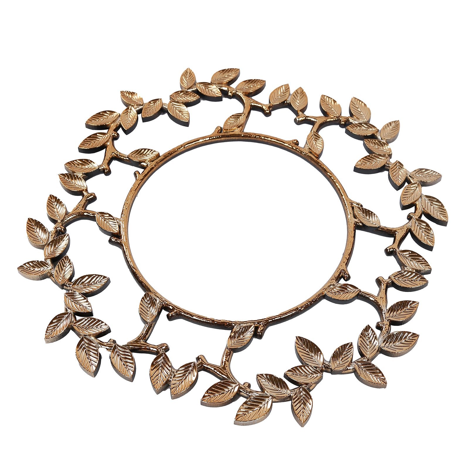 Alternative view of 6 Pack Acrylic Plastic Charger Plates in Gold Leaf Wreath Design – 13" Round Decorative Dinner Table Plates